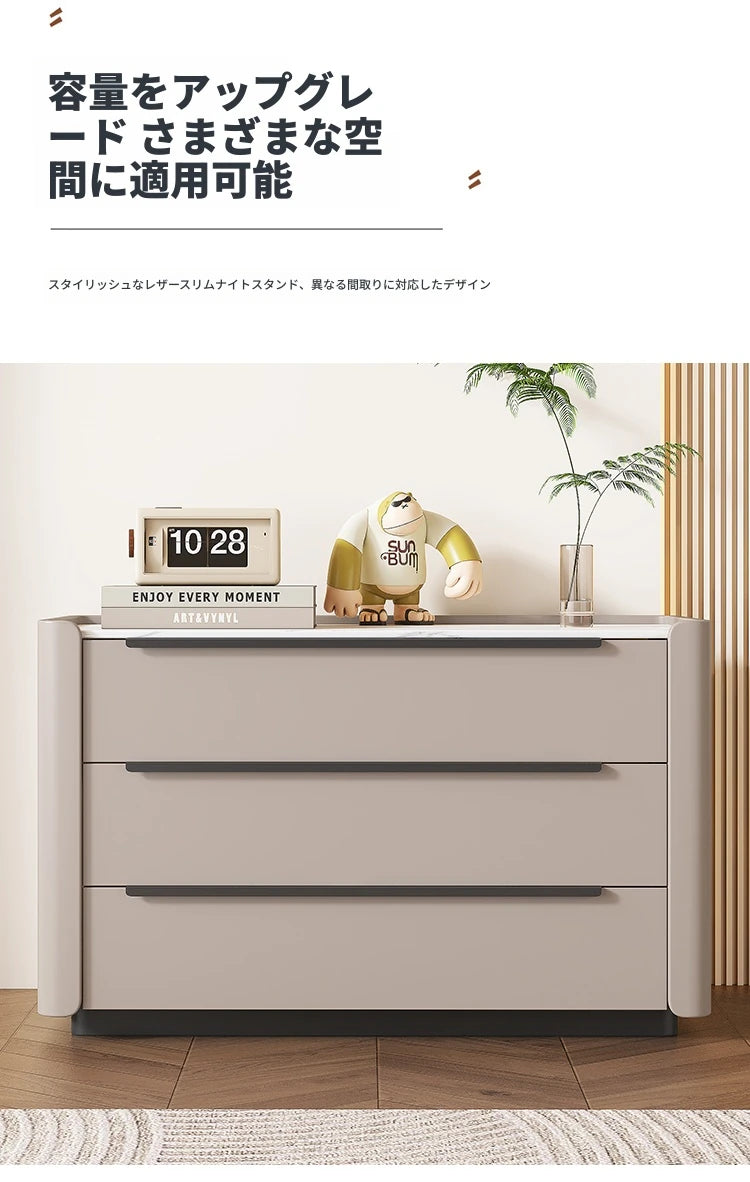 シンプルでスタイリッシュなパイン製キャビネット - セラミックPUレザー仕上げ、収納力抜群のモダンデザイン fmxjs-5348