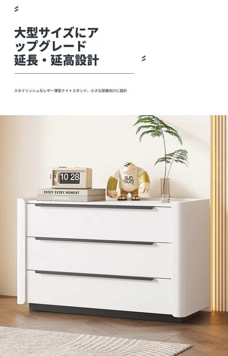 シンプルでスタイリッシュなパイン製キャビネット - セラミックPUレザー仕上げ、収納力抜群のモダンデザイン fmxjs-5348