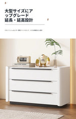 シンプルでスタイリッシュなパイン製キャビネット - セラミックPUレザー仕上げ、収納力抜群のモダンデザイン fmxjs-5348