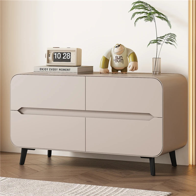 スタイリッシュなパイン材のPUレザー製キャビネット - モダンインテリアにぴったりな収納家具 fmxjs-5349
