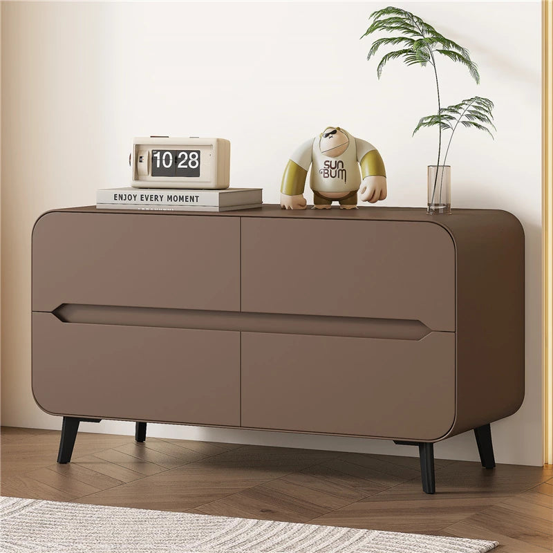 スタイリッシュなパイン材のPUレザー製キャビネット - モダンインテリアにぴったりな収納家具 fmxjs-5349
