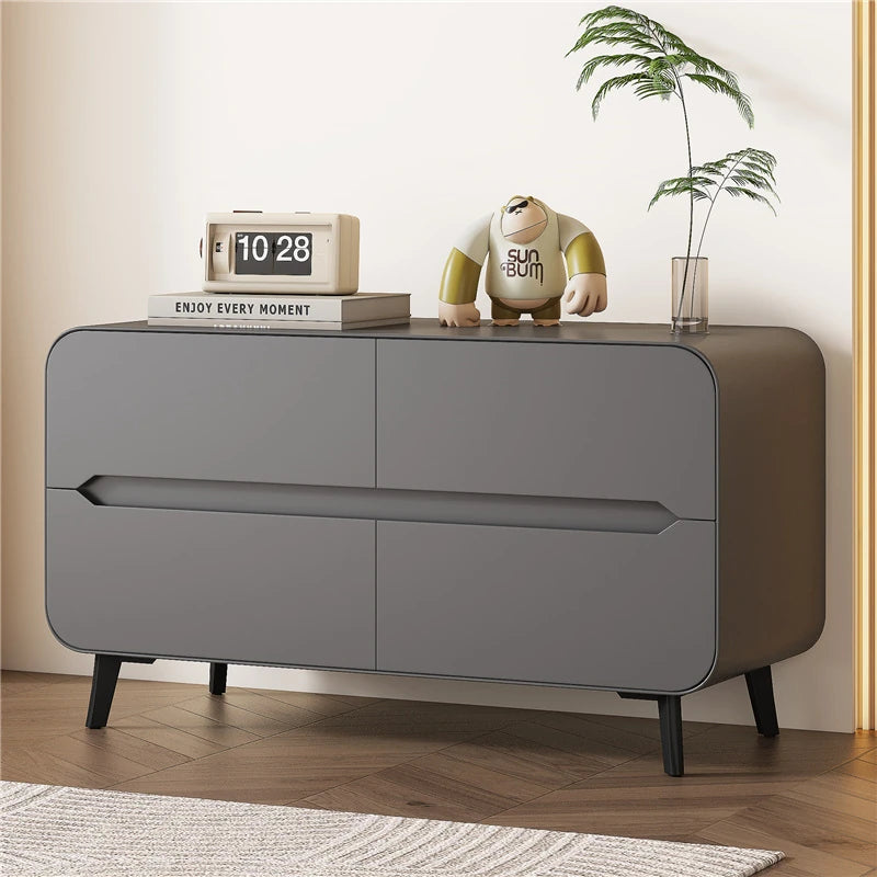 スタイリッシュなパイン材のPUレザー製キャビネット - モダンインテリアにぴったりな収納家具 fmxjs-5349