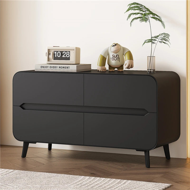 スタイリッシュなパイン材のPUレザー製キャビネット - モダンインテリアにぴったりな収納家具 fmxjs-5349