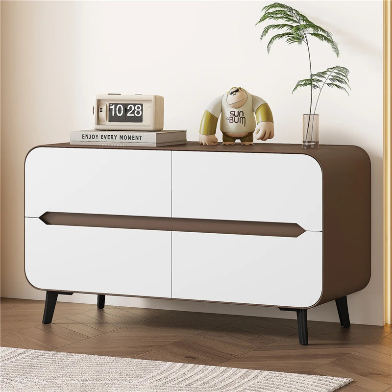 スタイリッシュなパイン材のPUレザー製キャビネット - モダンインテリアにぴったりな収納家具 fmxjs-5349