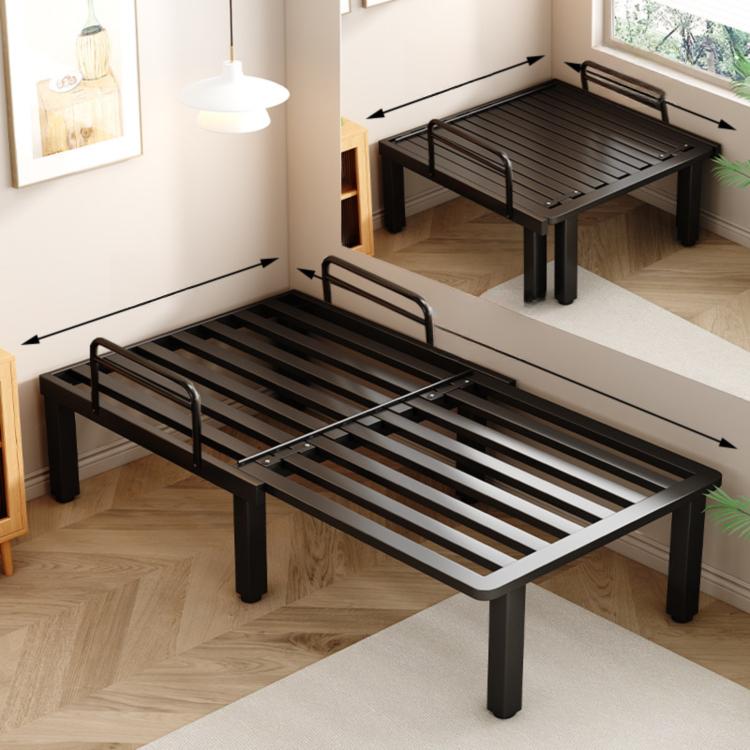 1人用 ソファーベッド 折りたたみ・伸縮式 スライドタイプ｜コットンリネン生地 メタルフレーム fnqe-0226-68