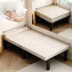 1人用 ソファーベッド 折りたたみ・伸縮式 スライドタイプ｜コットンリネン生地 メタルフレーム fnqe-0226-68