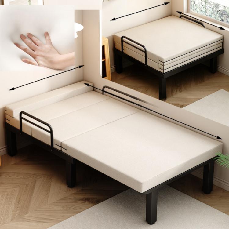 1人用 ソファーベッド 折りたたみ・伸縮式 スライドタイプ｜コットンリネン生地 メタルフレーム fnqe-0226-68