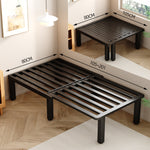 1人用 ソファーベッド 折りたたみ・伸縮式 スライドタイプ｜コットンリネン生地 メタルフレーム fnqe-0226-68