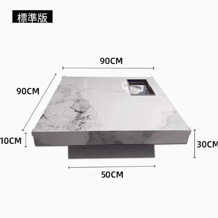 セラミック多層板＆ステンレス製の洗練されたセンターテーブル - モダンデザインでインテリアを引き立てる家具 fplk-5022