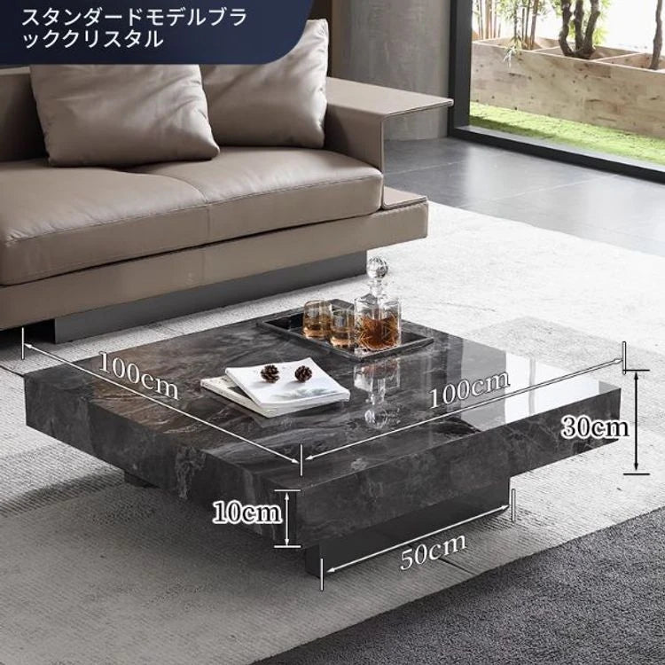 セラミック多層板＆ステンレス製の洗練されたセンターテーブル - モダンデザインでインテリアを引き立てる家具 fplk-5022