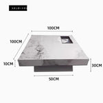 セラミック多層板＆ステンレス製の洗練されたセンターテーブル - モダンデザインでインテリアを引き立てる家具 fplk-5022