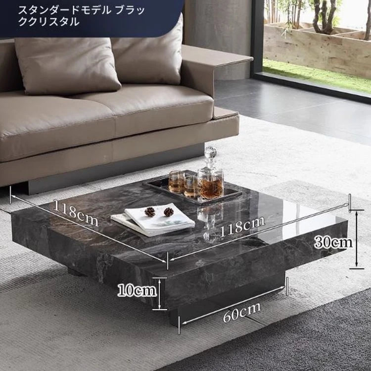 セラミック多層板＆ステンレス製の洗練されたセンターテーブル - モダンデザインでインテリアを引き立てる家具 fplk-5022