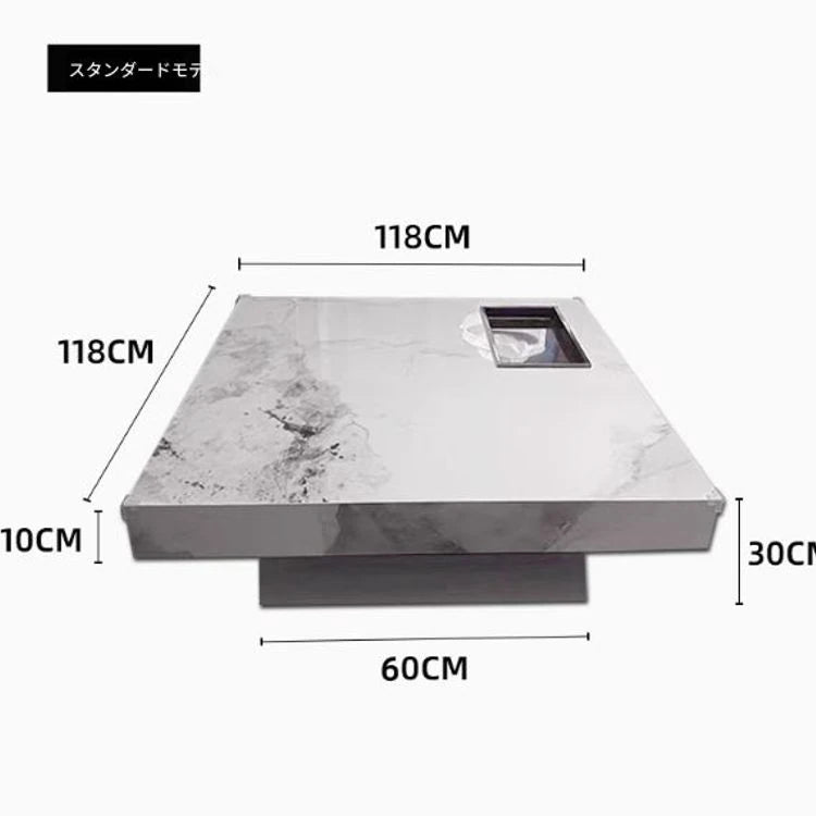 セラミック多層板＆ステンレス製の洗練されたセンターテーブル - モダンデザインでインテリアを引き立てる家具 fplk-5022