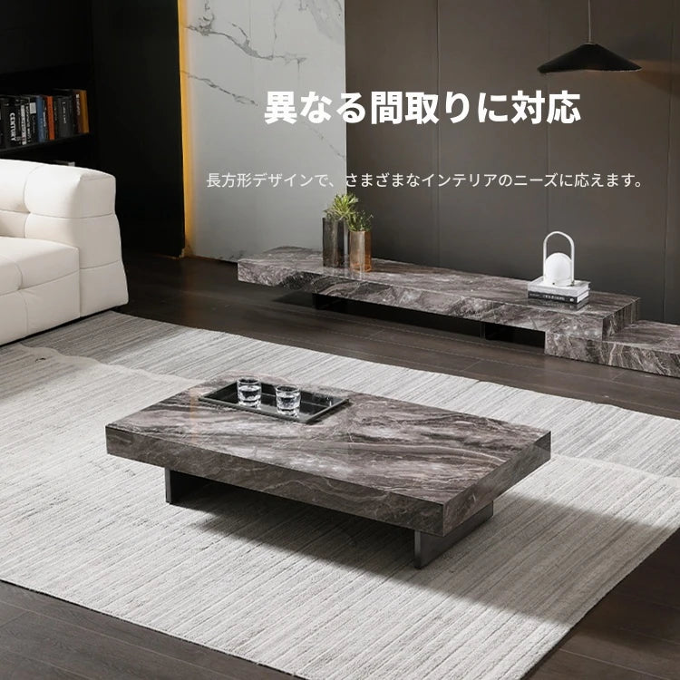 セラミック多層板＆ステンレス製の洗練されたセンターテーブル - モダンデザインでインテリアを引き立てる家具 fplk-5022