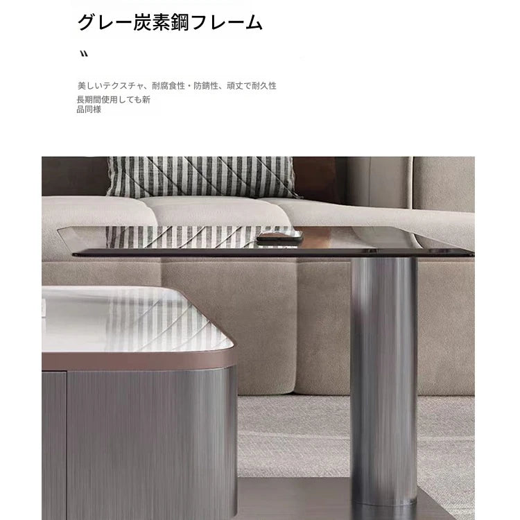 強化ガラス製モダンセンターテーブル - スタイリッシュなリビングルームアクセント【美しいデザイン】 fplk-5024