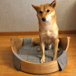 ペット用快適ベッド｜多層板＆綿麻素材｜シンプルデザインの犬用ベッド fqr-5123