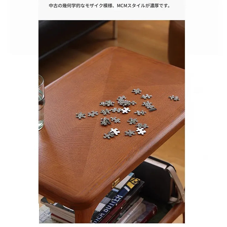 センターテーブル ライトブラウン ブラック オーク 多層板 fsz-3303