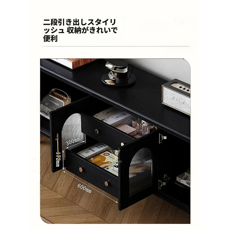 モダン多層板テレビ台 - 強化ガラスデザインで洗練されたインテリアを演出！ fvp-4588