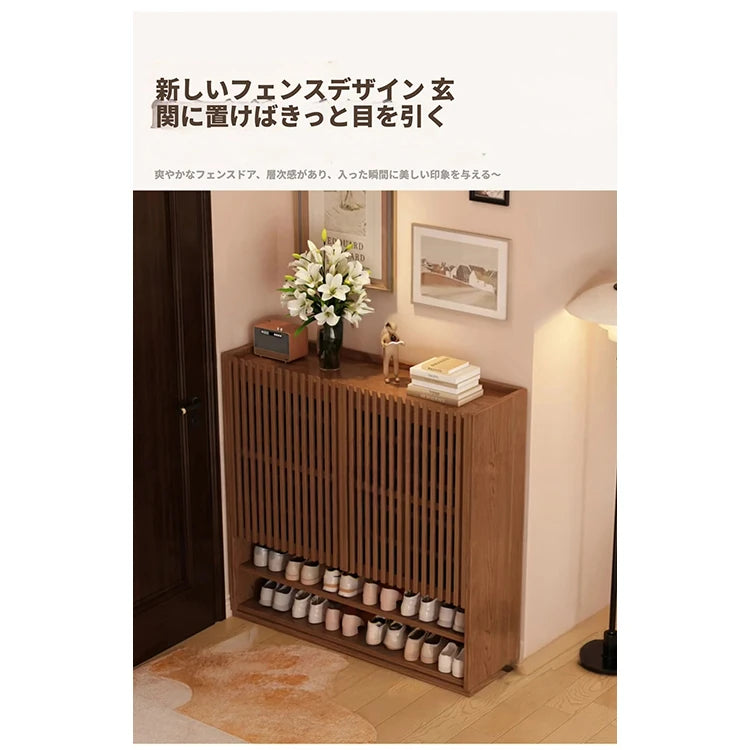 おしゃれな多層板キャビネット - 靴の収納に最適、通気性抜群で整理整頓が楽々！ fvp-4593