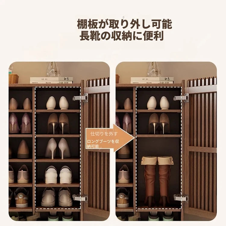 おしゃれな多層板キャビネット - 靴の収納に最適、通気性抜群で整理整頓が楽々！ fvp-4593