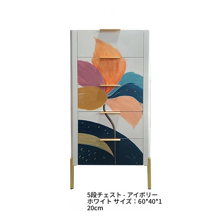 パイン＆セラミック製アートキャビネット - スタイリッシュでおしゃれな収納家具、モダンなインテリアに最適！ fws-4582