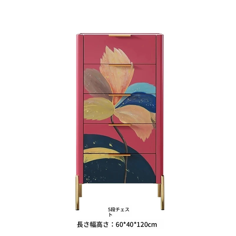 パイン＆セラミック製アートキャビネット - スタイリッシュでおしゃれな収納家具、モダンなインテリアに最適！ fws-4582