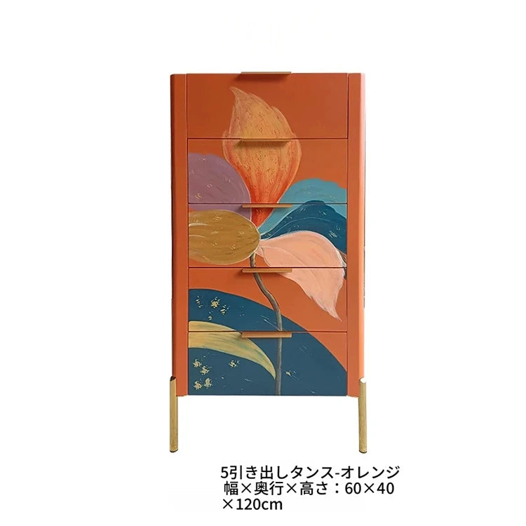 パイン＆セラミック製アートキャビネット - スタイリッシュでおしゃれな収納家具、モダンなインテリアに最適！ fws-4582