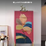 パイン＆セラミック製アートキャビネット - スタイリッシュでおしゃれな収納家具、モダンなインテリアに最適！ fws-4582