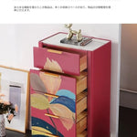 パイン＆セラミック製アートキャビネット - スタイリッシュでおしゃれな収納家具、モダンなインテリアに最適！ fws-4582
