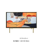 無垢材とステンレス製のアートキャビネット - おしゃれでモダンな収納家具 fws-4583