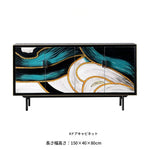 無垢材とステンレス製のアートキャビネット - おしゃれでモダンな収納家具 fws-4583