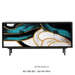 無垢材とステンレス製のアートキャビネット - おしゃれでモダンな収納家具 fws-4583