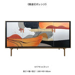 無垢材とステンレス製のアートキャビネット - おしゃれでモダンな収納家具 fws-4583