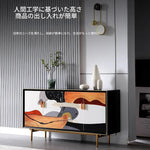 無垢材とステンレス製のアートキャビネット - おしゃれでモダンな収納家具 fws-4583