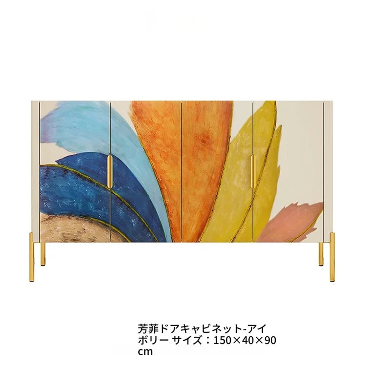 スタイリッシュなセラミック＆ステンレス製キャビネット - カラフルなデザインでお部屋を彩る収納家具 fws-4584