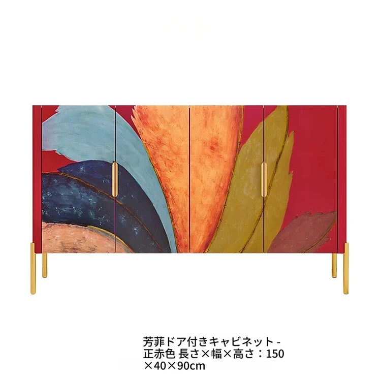 スタイリッシュなセラミック＆ステンレス製キャビネット - カラフルなデザインでお部屋を彩る収納家具 fws-4584
