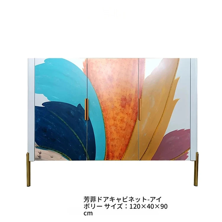 スタイリッシュなセラミック＆ステンレス製キャビネット - カラフルなデザインでお部屋を彩る収納家具 fws-4584