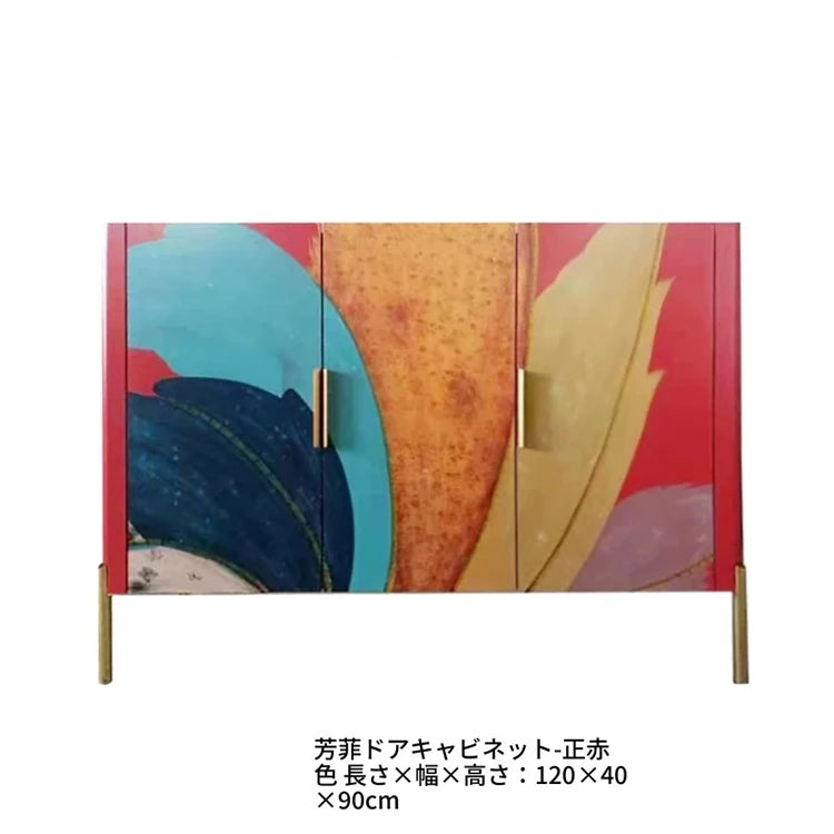 スタイリッシュなセラミック＆ステンレス製キャビネット - カラフルなデザインでお部屋を彩る収納家具 fws-4584