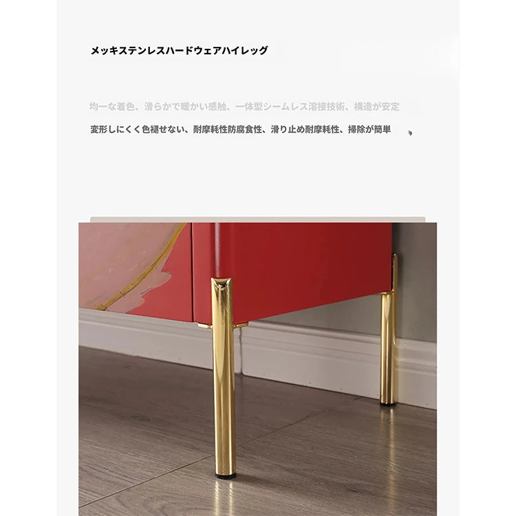 スタイリッシュなセラミック＆ステンレス製キャビネット - カラフルなデザインでお部屋を彩る収納家具 fws-4584