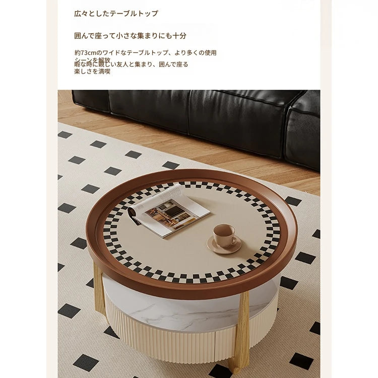 モダンデザイン センターテーブル セラミック＆無垢材使用 おしゃれなリビング家具 2点セット fxxrj-3160