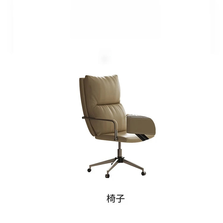 モダンデザインの多層板大理石テーブル - パイン材＆合成皮革使用のスタイリッシュデスク fyd-5174