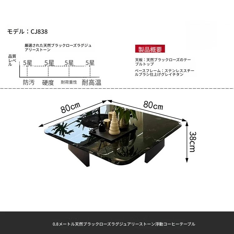 モダンデザイン センターテーブル 大理石とステンレス製 おしゃれなリビング家具 fyeyj-5215