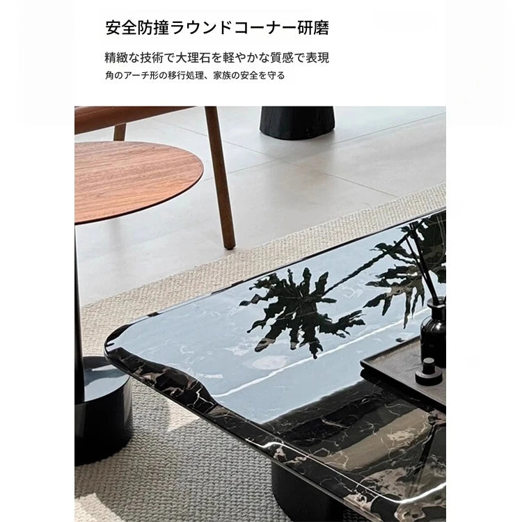 モダンデザイン センターテーブル 大理石とステンレス製 おしゃれなリビング家具 fyeyj-5215