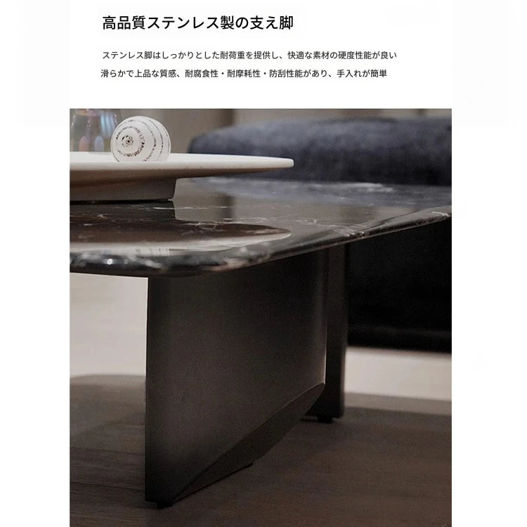 モダンデザイン センターテーブル 大理石とステンレス製 おしゃれなリビング家具 fyeyj-5215