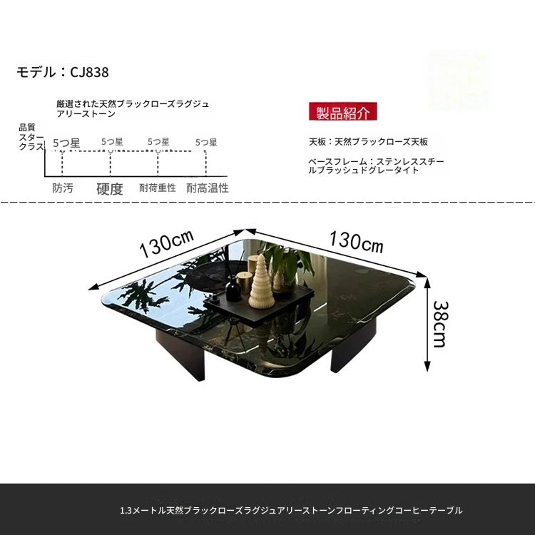 モダンデザイン センターテーブル 大理石とステンレス製 おしゃれなリビング家具 fyeyj-5215