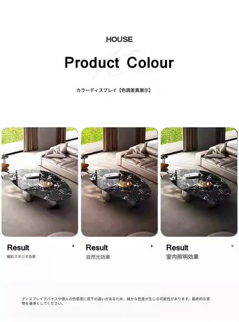 オシャレな大理石 センターテーブル | ステンレス脚付き | モダンデザインの多層板テーブル fyeyj-5218