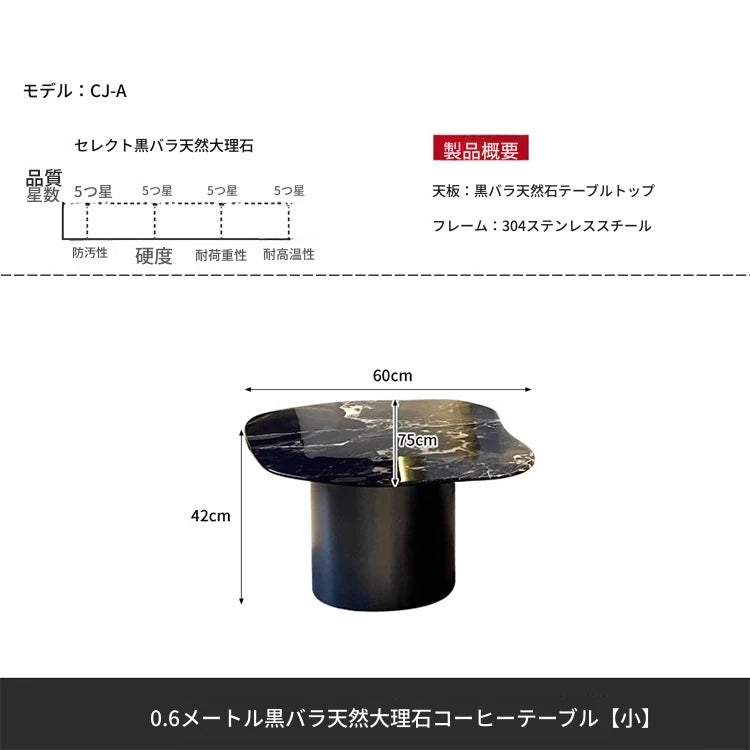 モダンデザイン 大理石とステンレスのセンターテーブル - エレガントなリビング空間を演出 fyeyj-5219