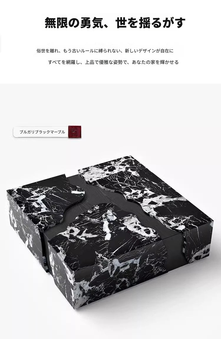 モダン大理石センターテーブル｜オーク素材使用・スタイリッシュデザインでリビングを彩る！ fyeyj-5220