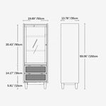 無垢材とラタンのスタイリッシュキャビネット｜ガラス扉付き収納家具 fyf-2239