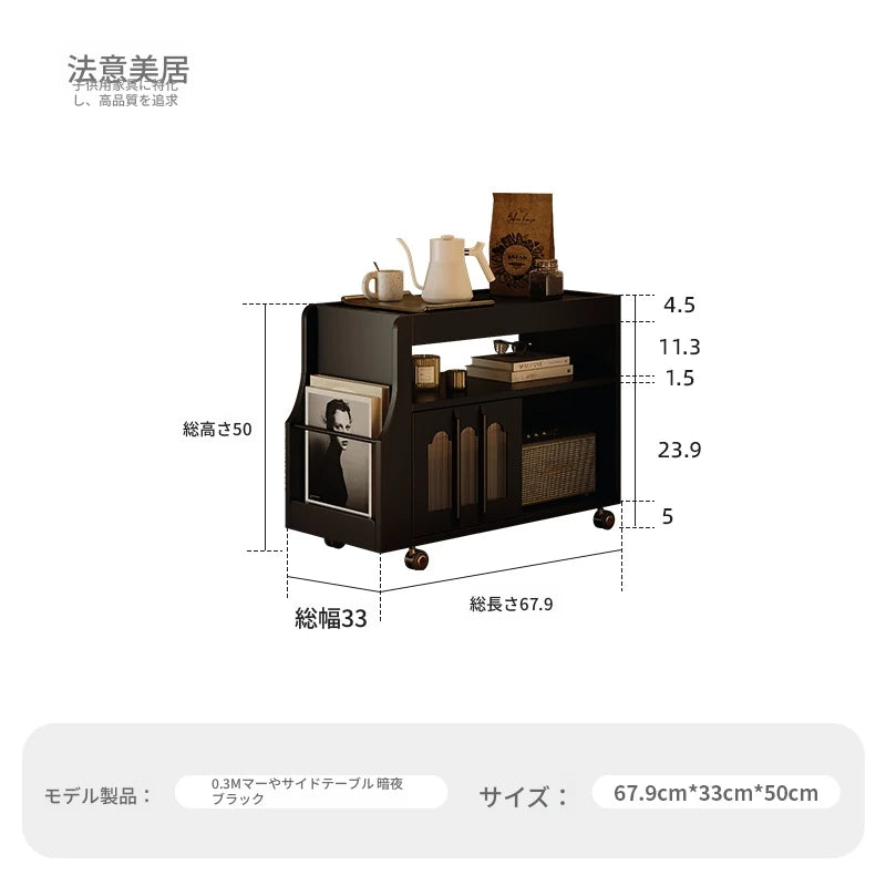 モダンデザインの強化ガラス茶卓・アクリル製収納付きサイドテーブル - リビングに最適！ fymj-4845